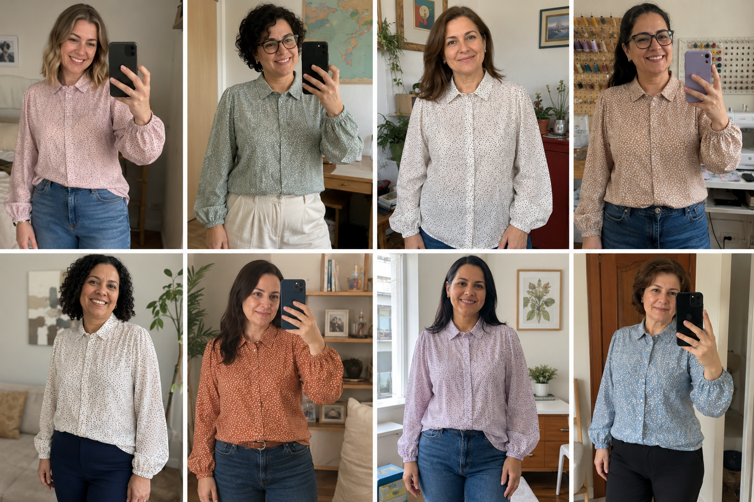 Mosaico de alunas com a Camisa Lis