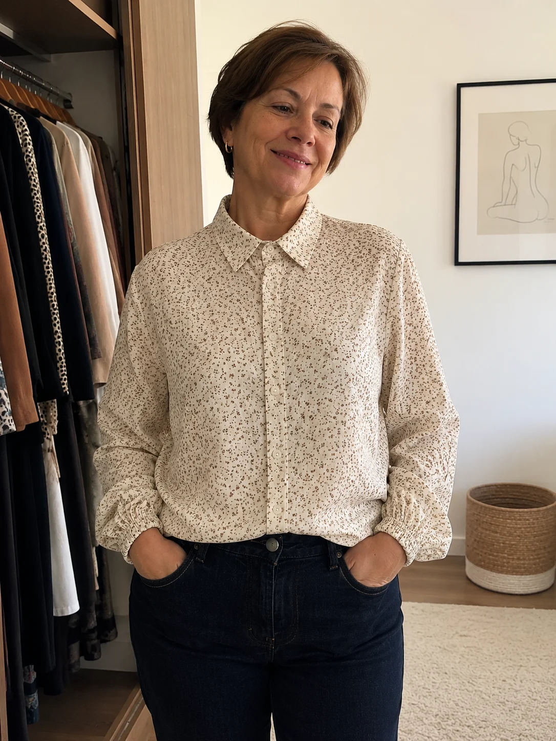 Camisa Liz costurada por uma aluna